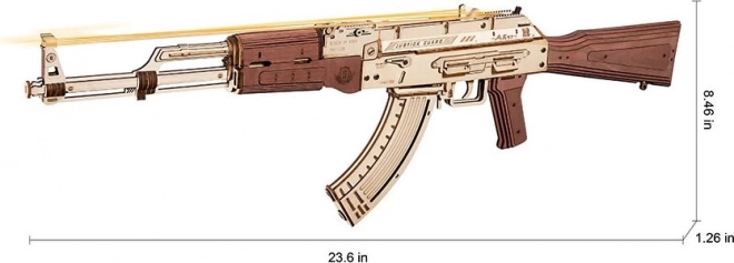 RoboTime 3D Drewniane mechaniczne puzzle Karabin szturmowy AK-47