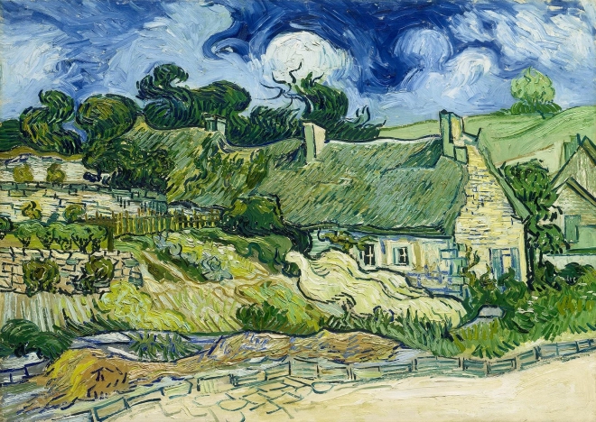 Ciesz się puzzlami Vincent van Gogh: Chata strzechowa w Cordeville 1000 elementów