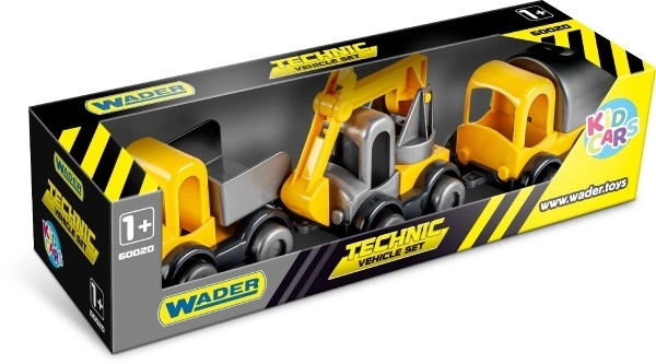 Zestaw samochodowy Kid Cars 3 szt. plastikowe 10cm w pudełku 30x8x10cm 12m+ Wader