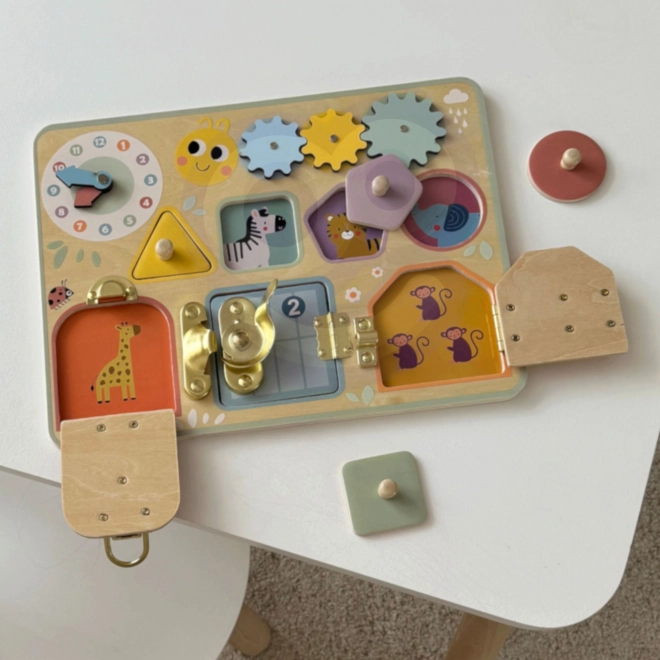 Drewniana tablica manipulacyjna Tooky Toy