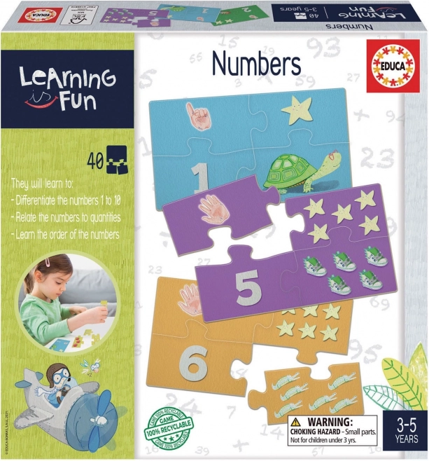 Edukacyjna układanka i gra Learning is Fun: liczby