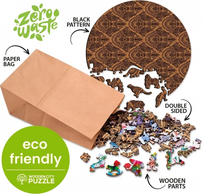 Drewniane puzzle Wilk wyjacy 250 elementów