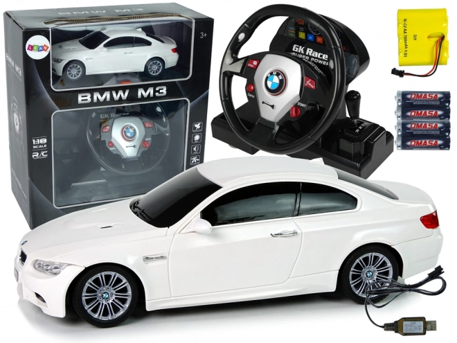 Samochód wyścigowy zdalnie sterowany BMW M3 z kierownicą