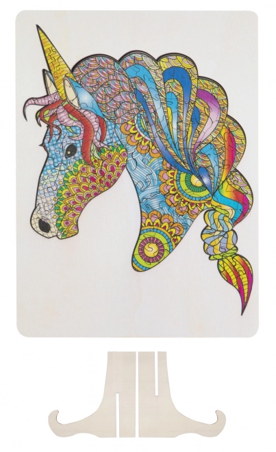 Drewniane puzzle jednorożec
