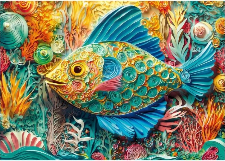 Cherry Pazzi puzzle Papierowa ryba 1000 elementów