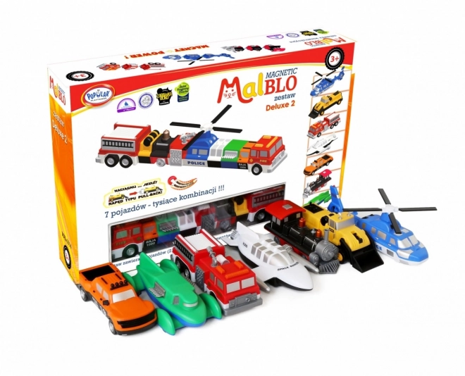 Malblo Magnetyczne pojazdy deluxe 2 zestaw