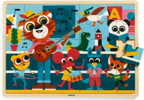 Drewniane puzzle Wesoła kapela 35 elementów