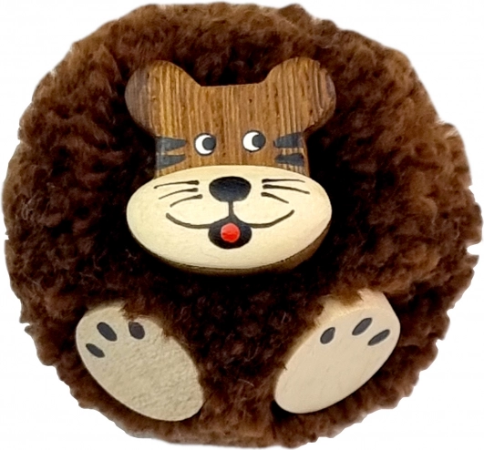 2Kids Toys Drewniany magnes Tygr z pomponem