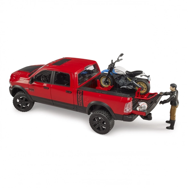 Bruder Terenowe auto RAM z motocyklem