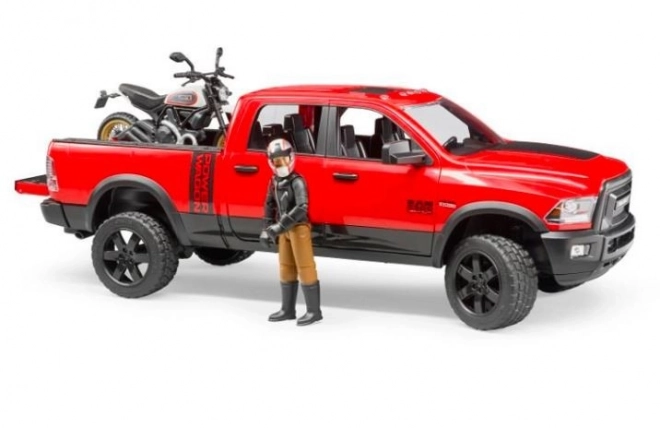 Bruder Terenowe auto RAM z motocyklem