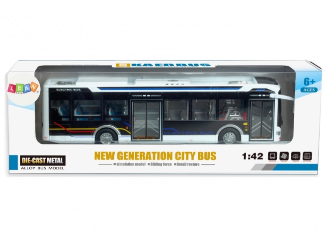 Elektryczny miejski autobus 1:42 Metalowe światła białe