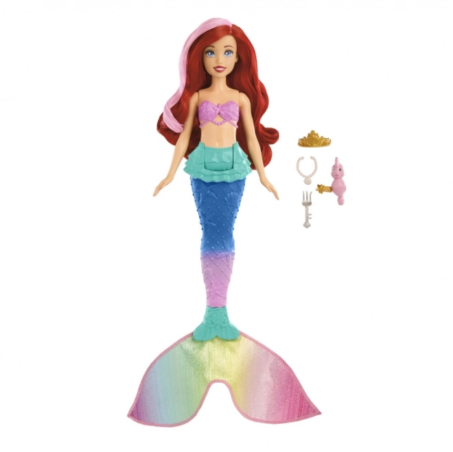 MATTEL Disney Princess lalka Ariel mała syrenka pływa, zmienia kolor
