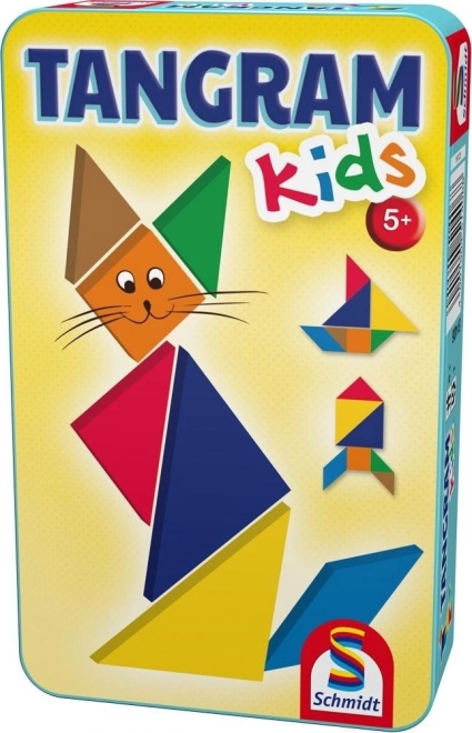 tangram dla dzieci w metalowym pudełku schmidt