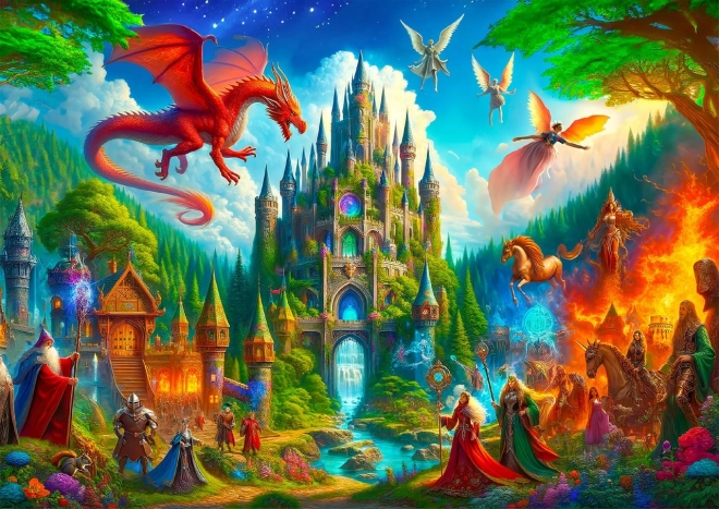 Drewniana układanka Fantasy Zamek 1010 elementów