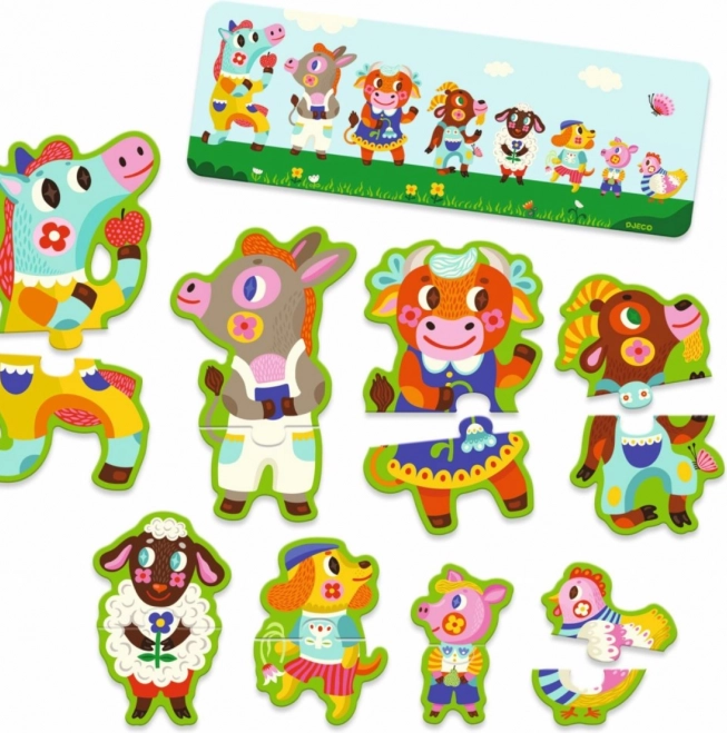 DJECO Puzzle Duzi i Mali na Farmie