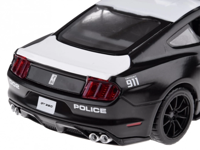 Metalowe policyjne auto Ford Shelby GT350 w skali 1:32 z efektami świetlnymi sygnałów