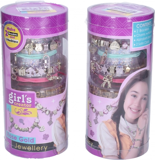 Zawieszki w kolorze różowego złota i literki