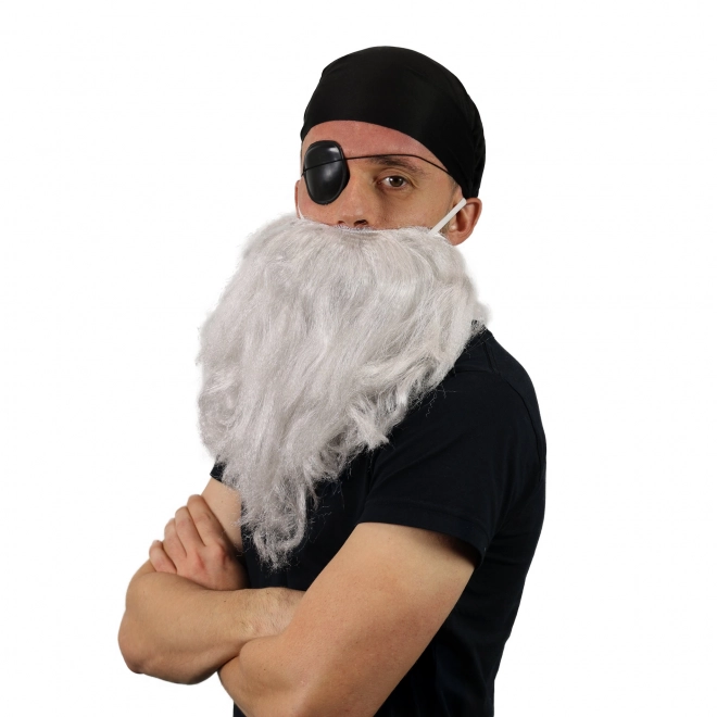 Broda pirata z chustą i opaską na oko