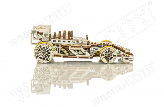 Drewniane Miasto 3D puzzle Wyścigowy Samochód Bolid 108 części