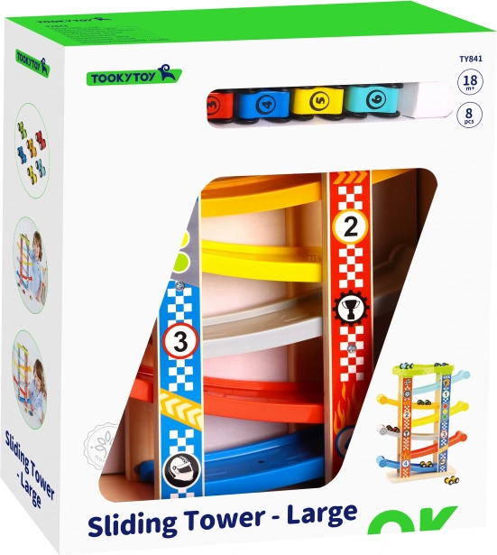 Tooky Toy Kolorowa zjeżdżalnia dla aut