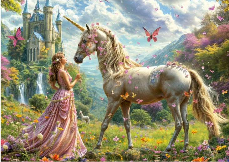 Puzzle Wróżka, Jednorożec i Motylki 500 Elementów