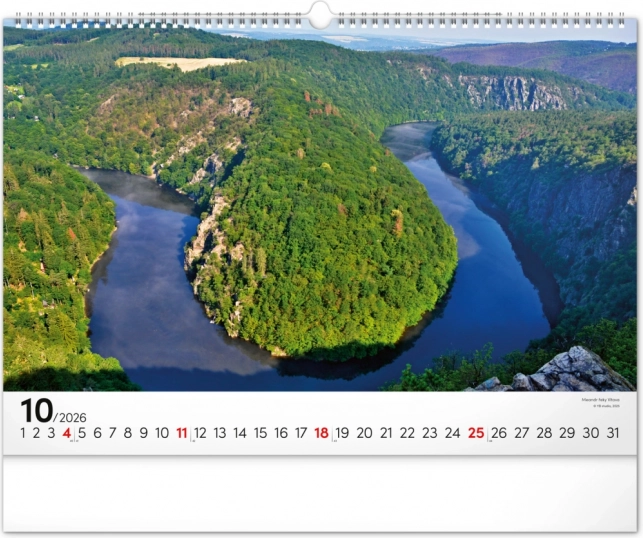 Kalendarz ścienny Panoramy Czech 2026