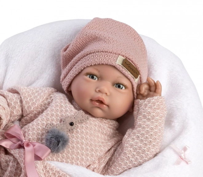 Guca 10220 BLANCA - realistyczna lalka dzidziuś z dźwiękami i miękkim materiałowym ciałkiem - 38 cm