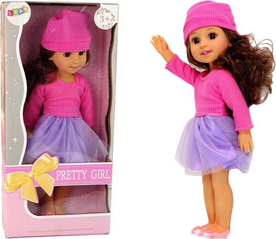 Modna lalka z brązowymi włosami 35 cm