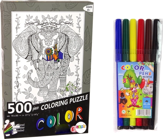 Puzzle do kolorowania 500 elementów Słoń