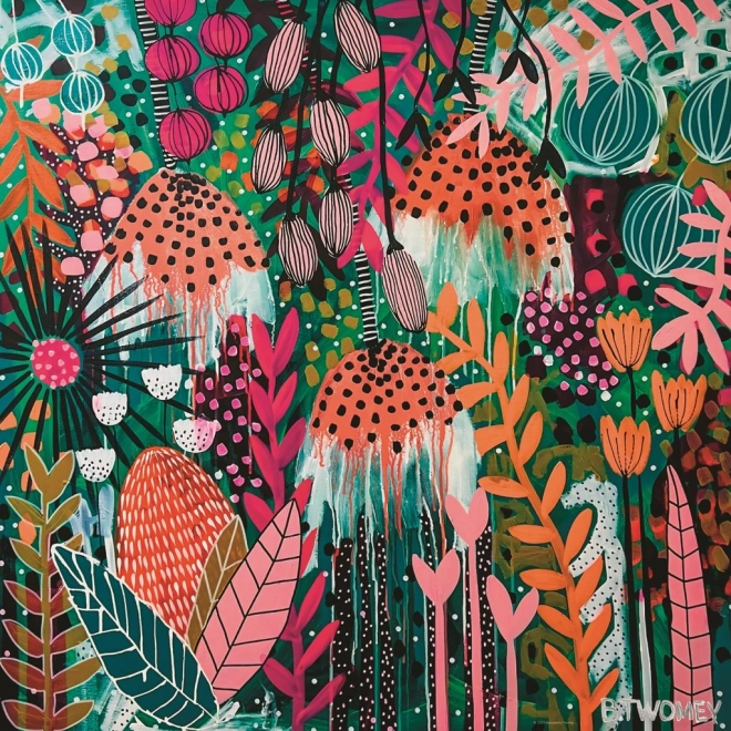 Kwadratowe puzzle HEYE Flowery – rubinowy blask słońca, 1000 elementów