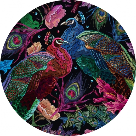 Okrągłe puzzle Secret Garden: Para Pawi 500 elementów