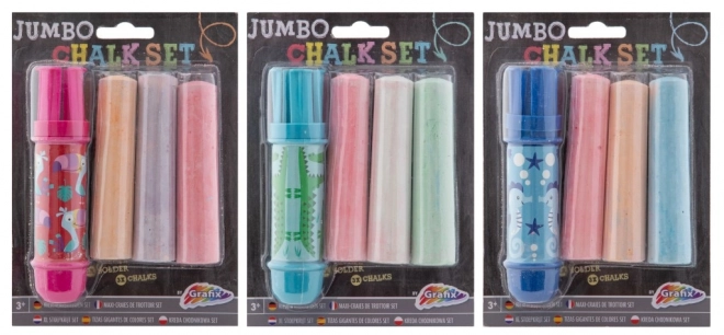 Kreda chodnikowa Jumbo + uchwyt 3 szt.