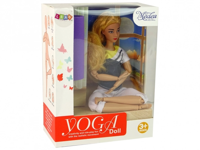 Dziecięca lalka do jogi Długie blond włosy