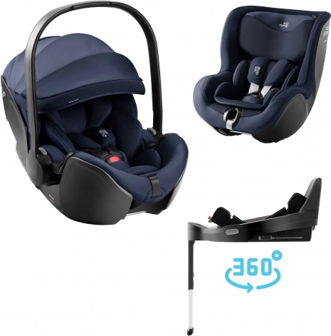 Zestaw fotelików samochodowych Baby-Safe Pro i Dualfix 5Z w stylu Night Blue