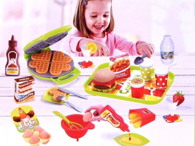 Dziecięcy zestaw kuchenny z goframi i akcesoriami
