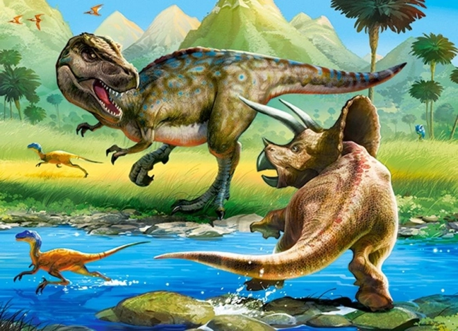 Puzzle Tyrannosaurus vs Triceratops 70 elementów