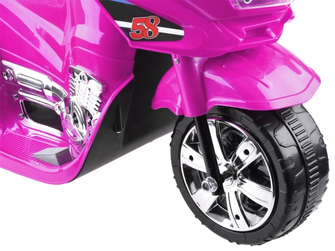Dziecięcy motocykl sportowy z kolorowym oświetleniem LED – Różowa