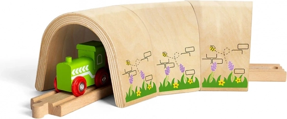 Bigjigs Rail zakrzywiony drewniany tunel do kolejki