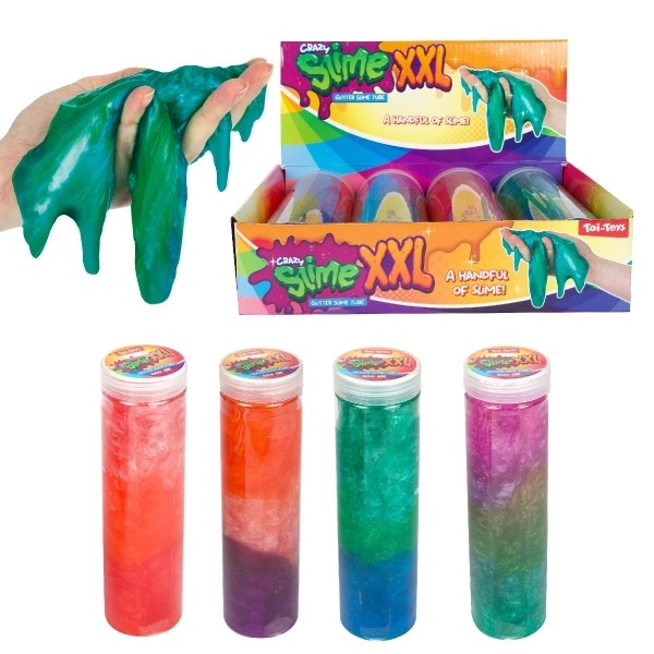 Slime - masa błyszcząca 400g 20cm w plastikowej tubie 4 kolory 4 sztuki w pudełku