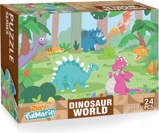 dziecięce puzzle dinozaury 24 elementy 50 × 34 cm