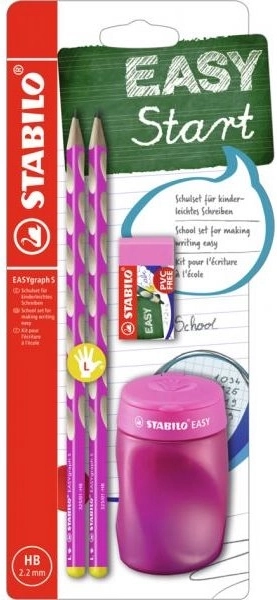 Stabilo EASYgraph szkolny zestaw dla leworęcznych, różowy