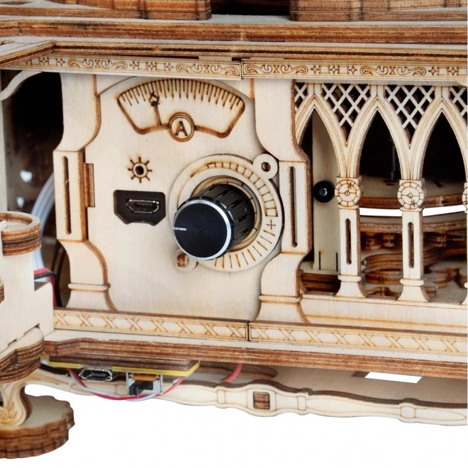 RoboTime 3D drewniane mechaniczne puzzle Gramofon (napęd ręczny)