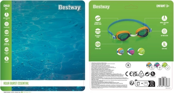 Okulary pływackie Aqua Burst dla dzieci - 3 opakowania