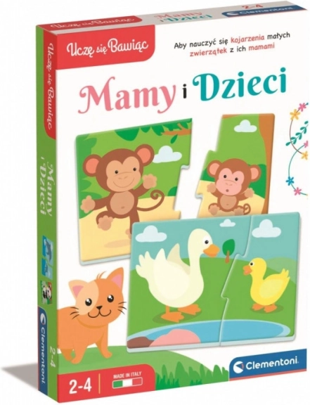edukacyjna gra puzzle mamy i młode CLEMENTONI