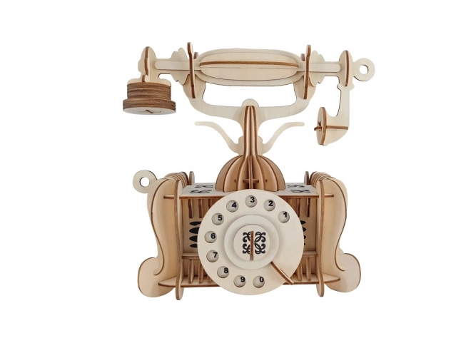 Drewniane 3D puzzle stary telefon