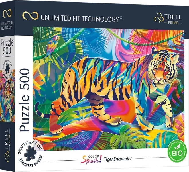 Puzzle TREFL UFT Color Splash: spotkanie z tygrysem 500 elementów