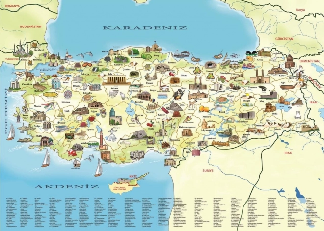 Puzzle Turcja: Mapa kulturowa 260 elementów