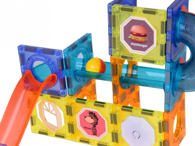 3D magnetyczne klocki dla dzieci Świecący tor kulkowy 49 elementów ZA5250