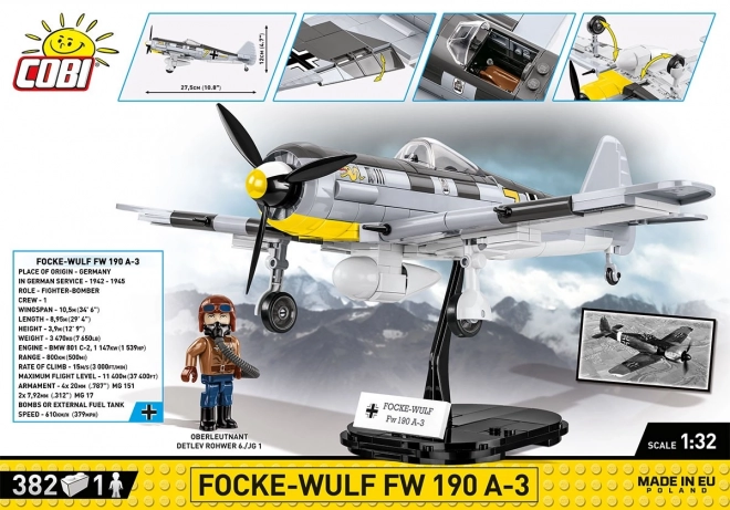 Zestaw klocków Historyczna Kolekcja WWII Focke-Wulf FW 190 A-3 382 klocków