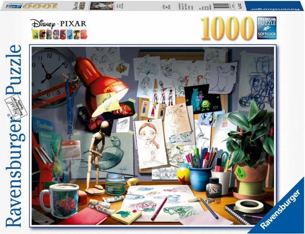 Puzzle Disney Pixar Biurko artysty 1000 elementów
